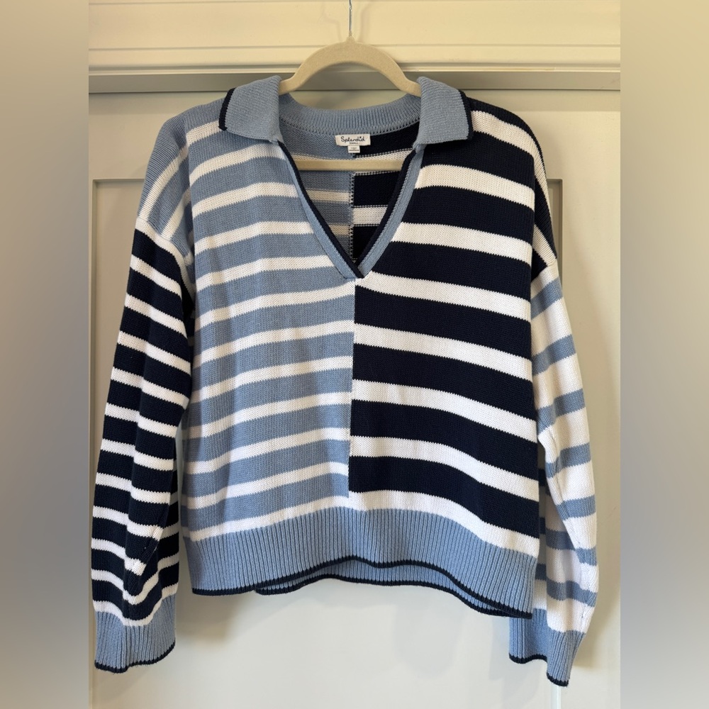 Splendid Arden Striped Polo Sweater